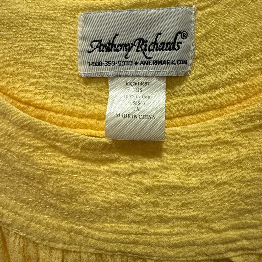 Anthony Richards Sunny Yellow Textured sun dress size 1x - Picture 2 of 4